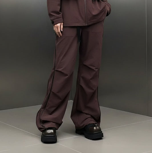 Ash Plum Tech - Wide Cargo Trousers